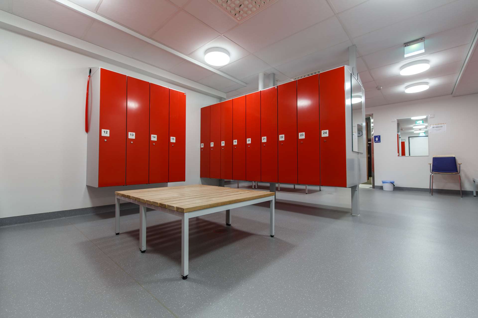 Altro flooring in a locker room