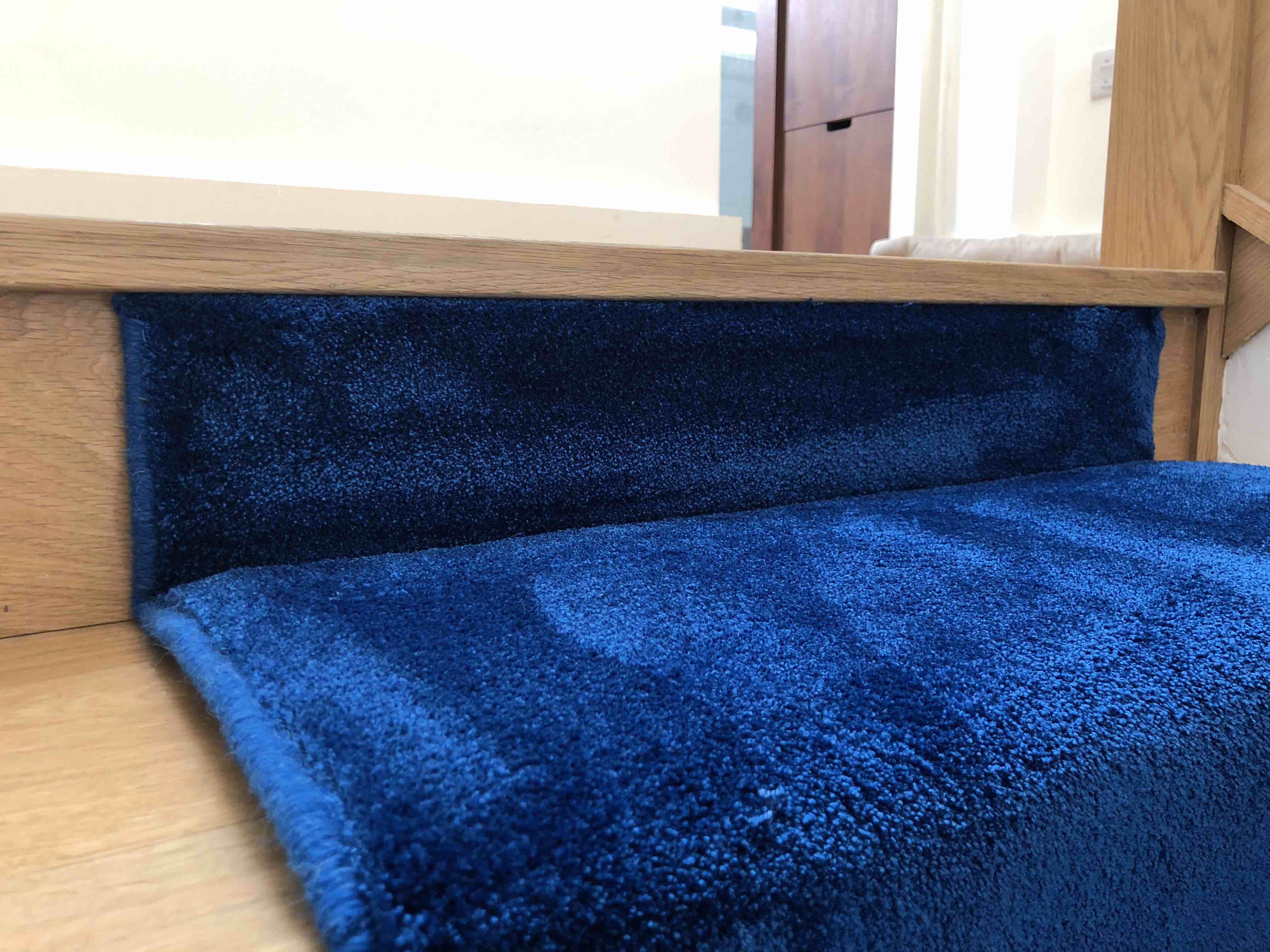 Bold blue wool stair runner, Chiswick staircase