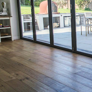 Limewashed oak wooden floor engineered London